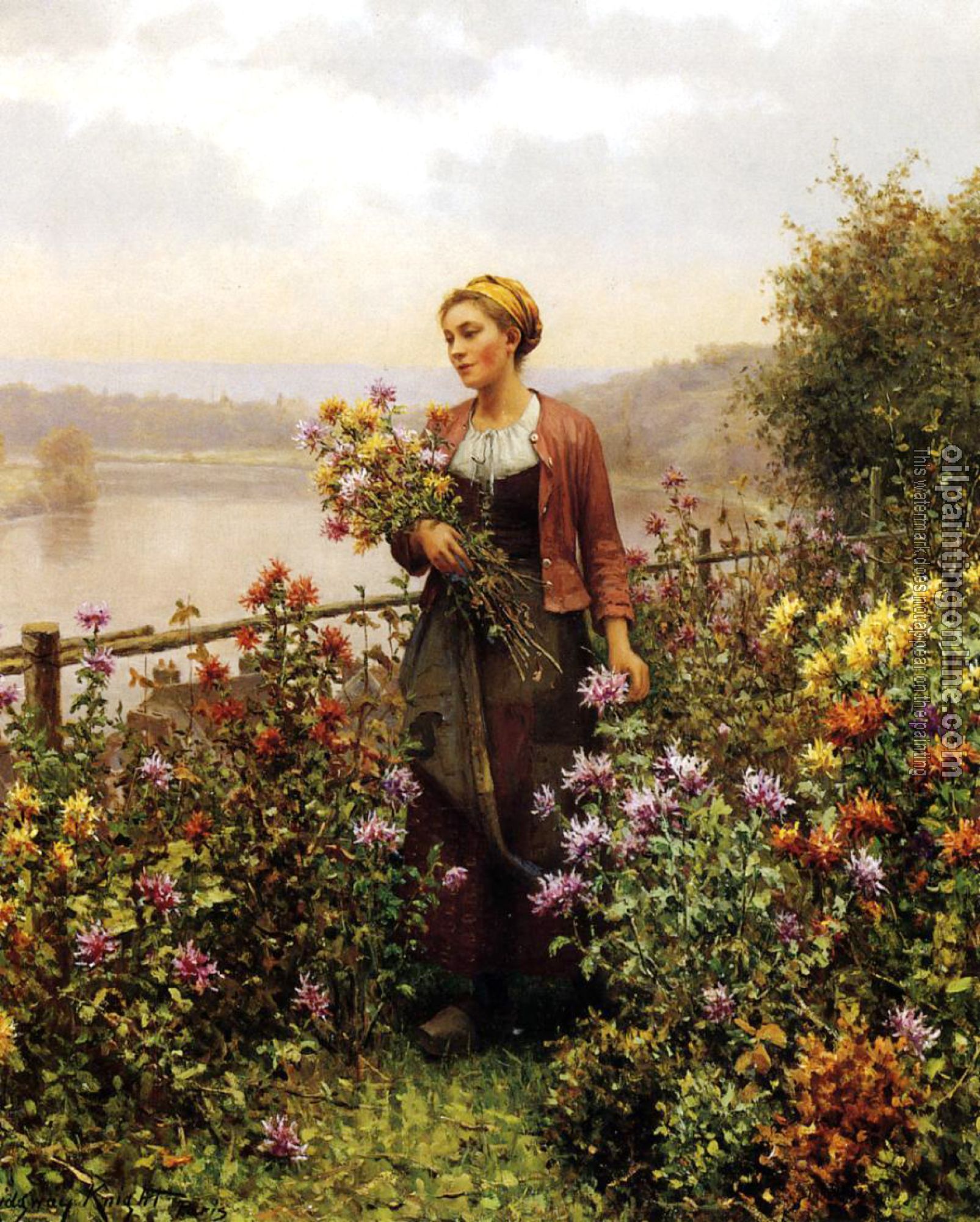 Daniel Ridgway Knight - Woman in a Garden